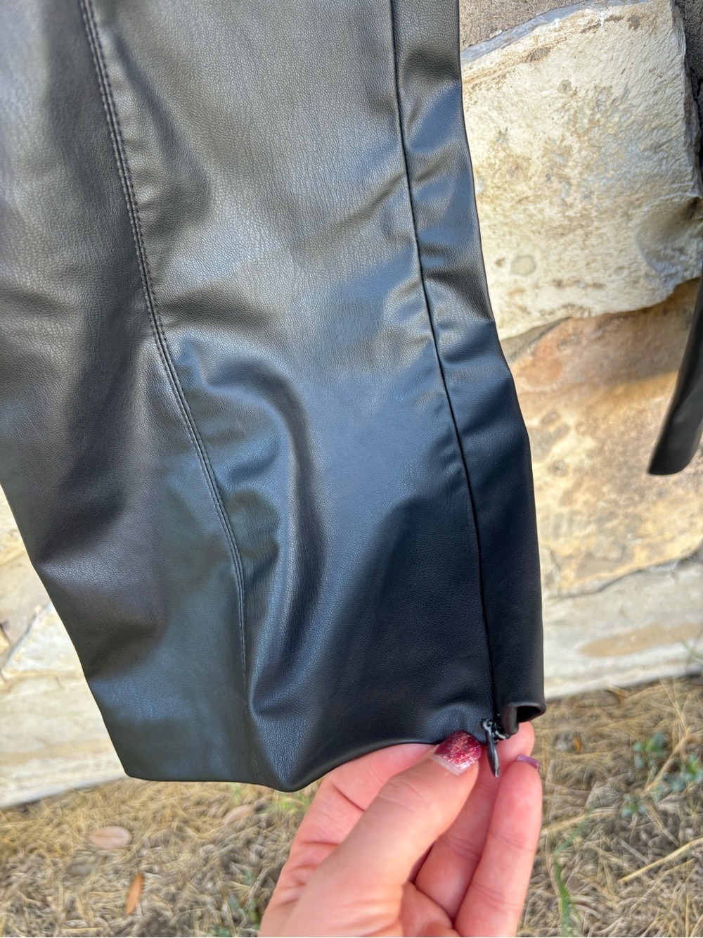 Zara Faux Leather High Waisted Flare Pants size small - Picture 2 of 5